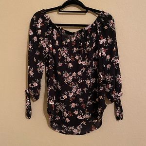 Elaine rose floral off the shoulder blouse